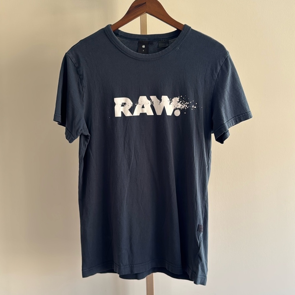 G-Star Raw Men’s Navy Blue T-Shirt, Size Small, 100% Cotton, Good Condition